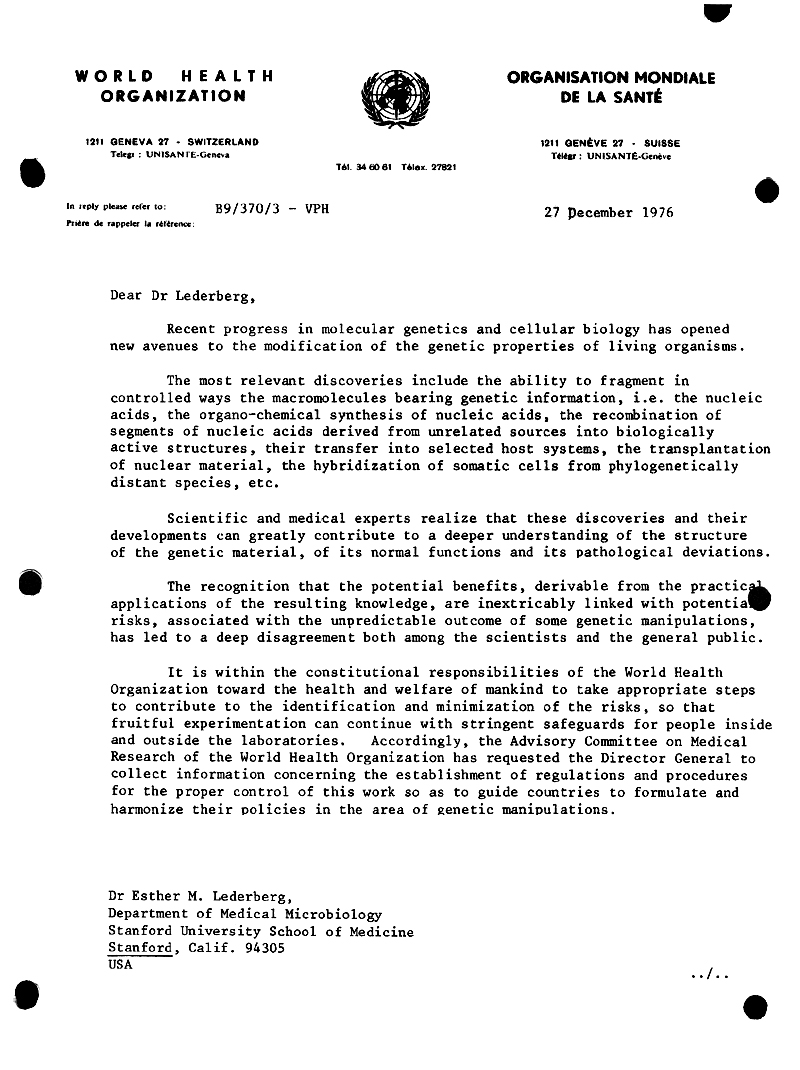 WHO Sgaramella2EML Risks 12-27-76 p1